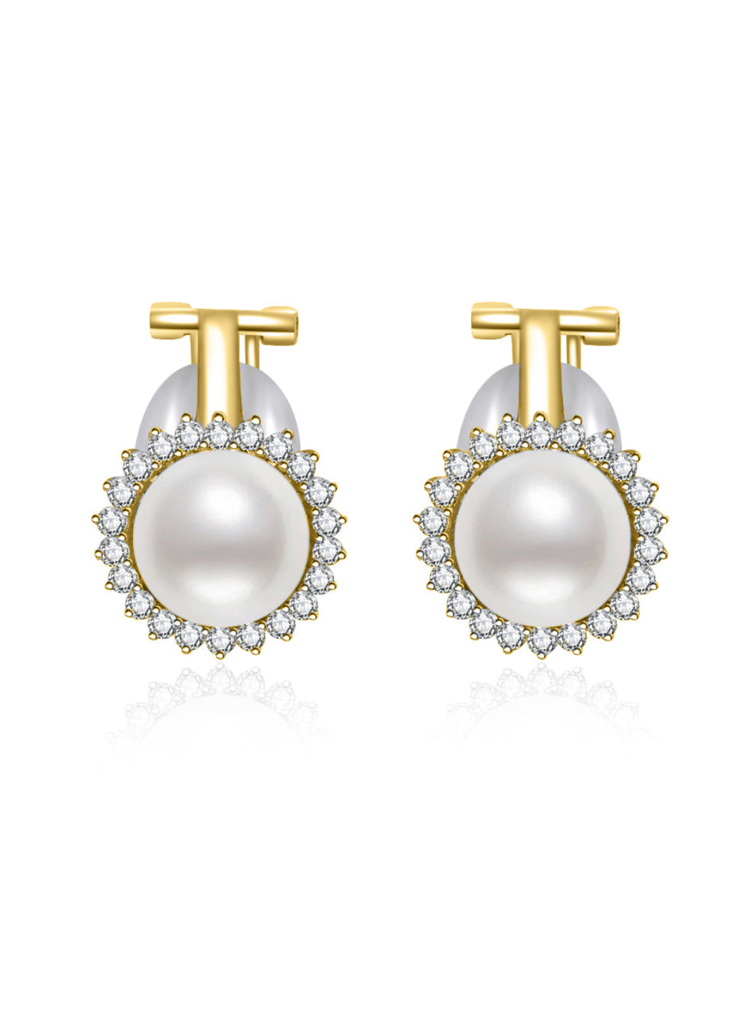 Boucles d'oreilles clips en perles d'eau douce WE00601