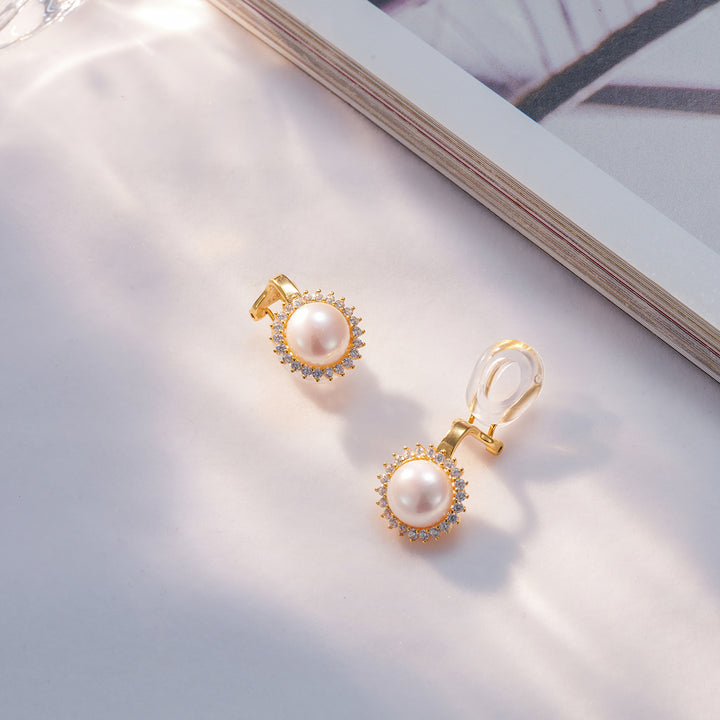 Clip-On Freshwater Pearl Earrings WE00601 - PEARLY LUSTRE
