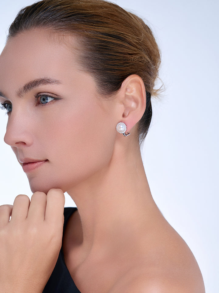 Pendientes de perlas de agua dulce con clip WE00602
