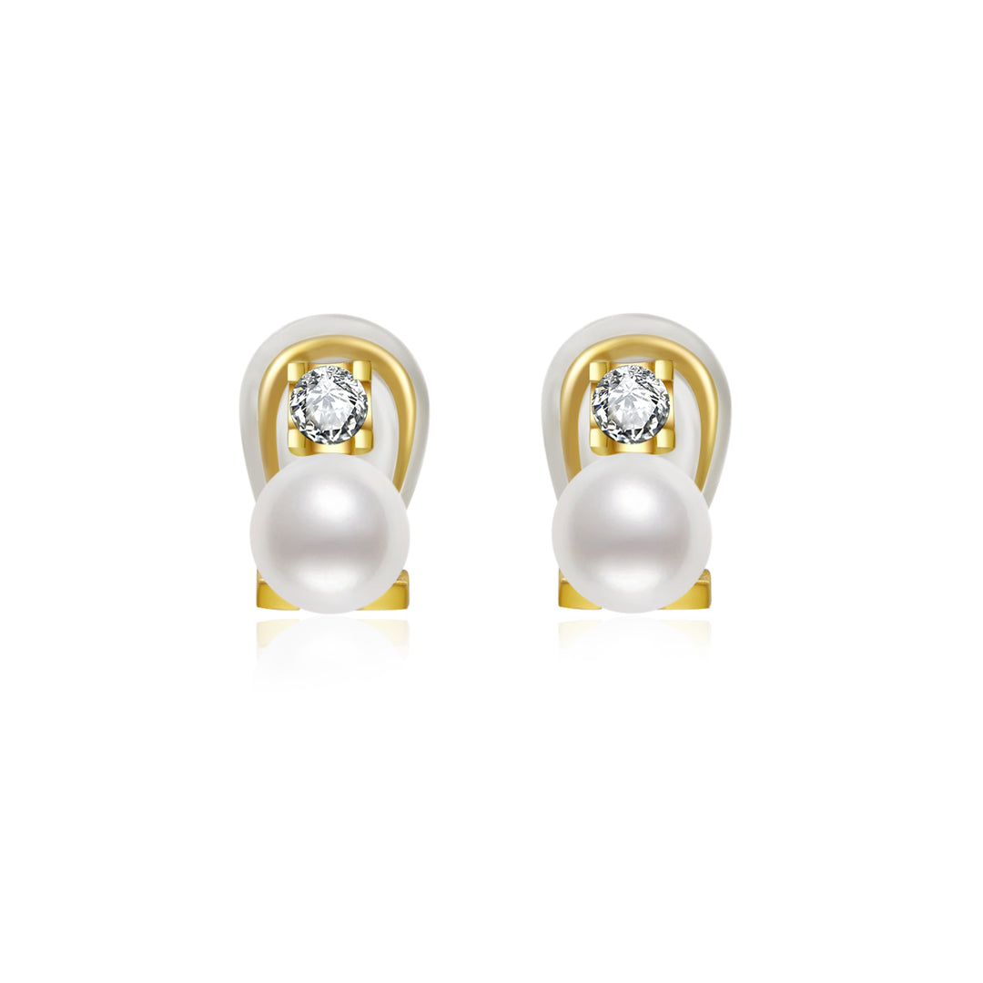 Clip-On Freshwater Pearl Earrings WE00607 - PEARLY LUSTRE