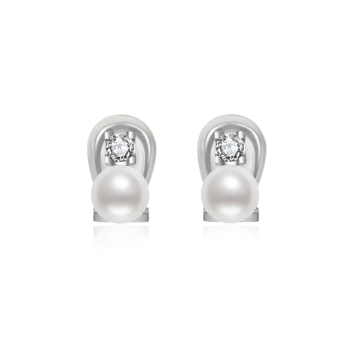 Clip-On Freshwater Pearl Earrings WE00608 - PEARLY LUSTRE