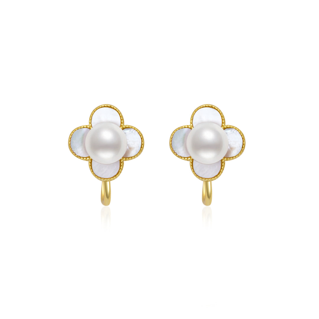 Clip-On Freshwater Pearl Earrings WE00609 - PEARLY LUSTRE