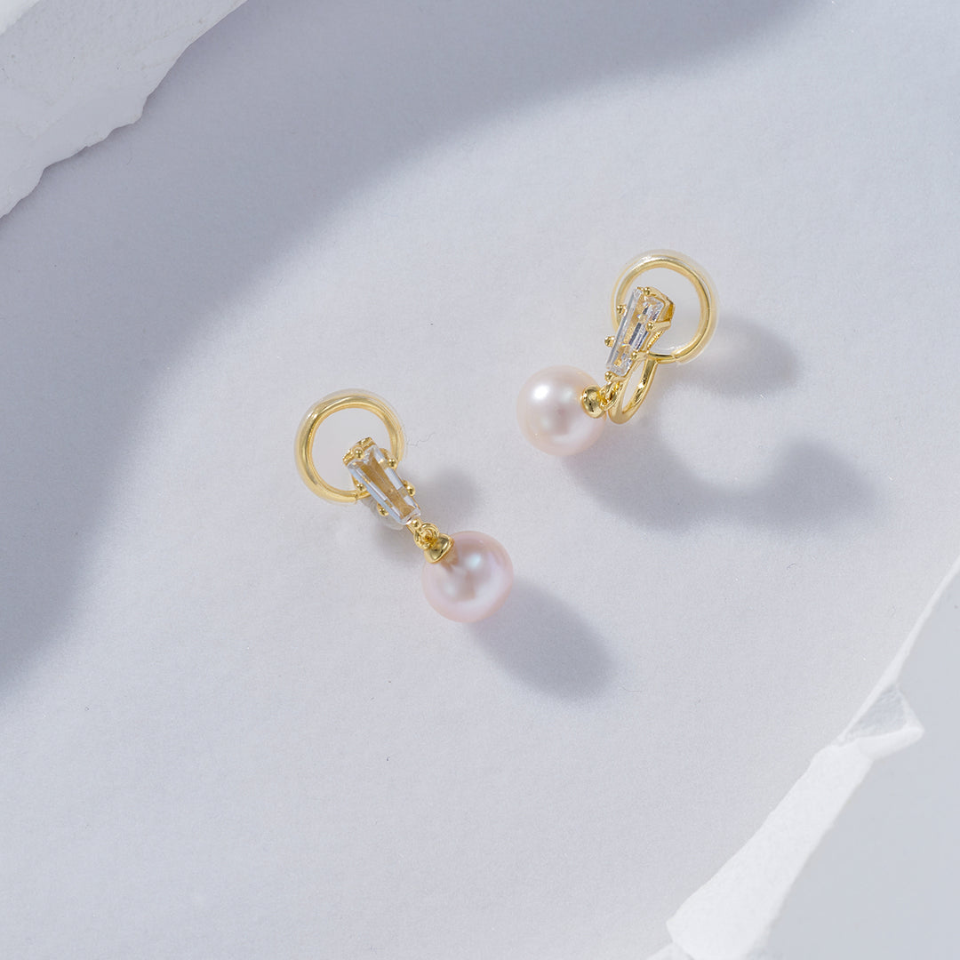Clip-On Freshwater Pearl Earrings WE00615 - PEARLY LUSTRE