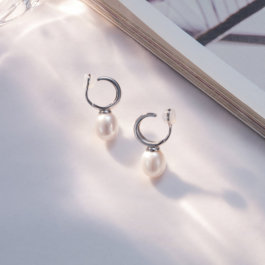 Clip-On Freshwater Pearl Earrings WE00617 - PEARLY LUSTRE