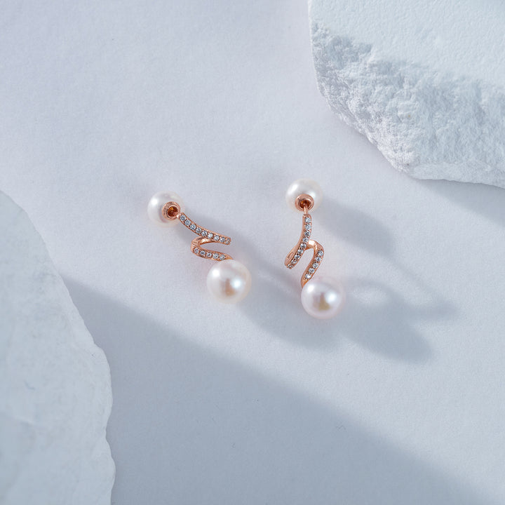 Elegant Freshwater Pearl Earrings WE00618 | S Collection - PEARLY LUSTRE