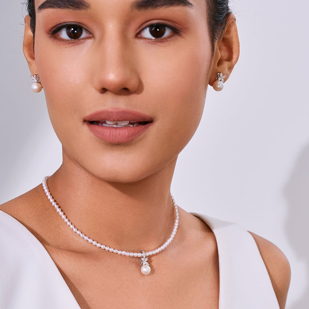 Top Glanz Süßwasserperlen Halskette WN00821 | EVERLEAF