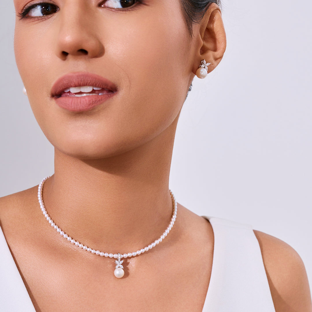 Top Glanz Süßwasserperlen Halskette WN00821 | EVERLEAF