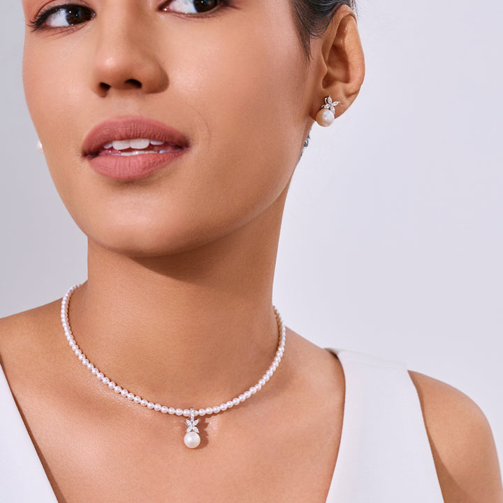 Top Glanz Süßwasserperlen Halskette WN00821 | EVERLEAF