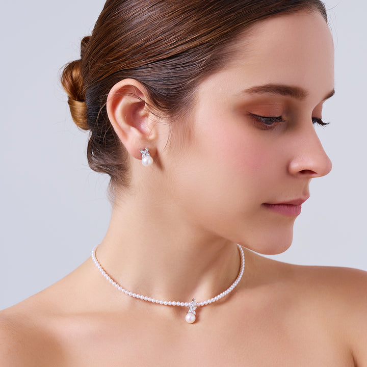 Orecchini di perle d'acqua dolce di grado superiore WE00619 | EVERLEAF