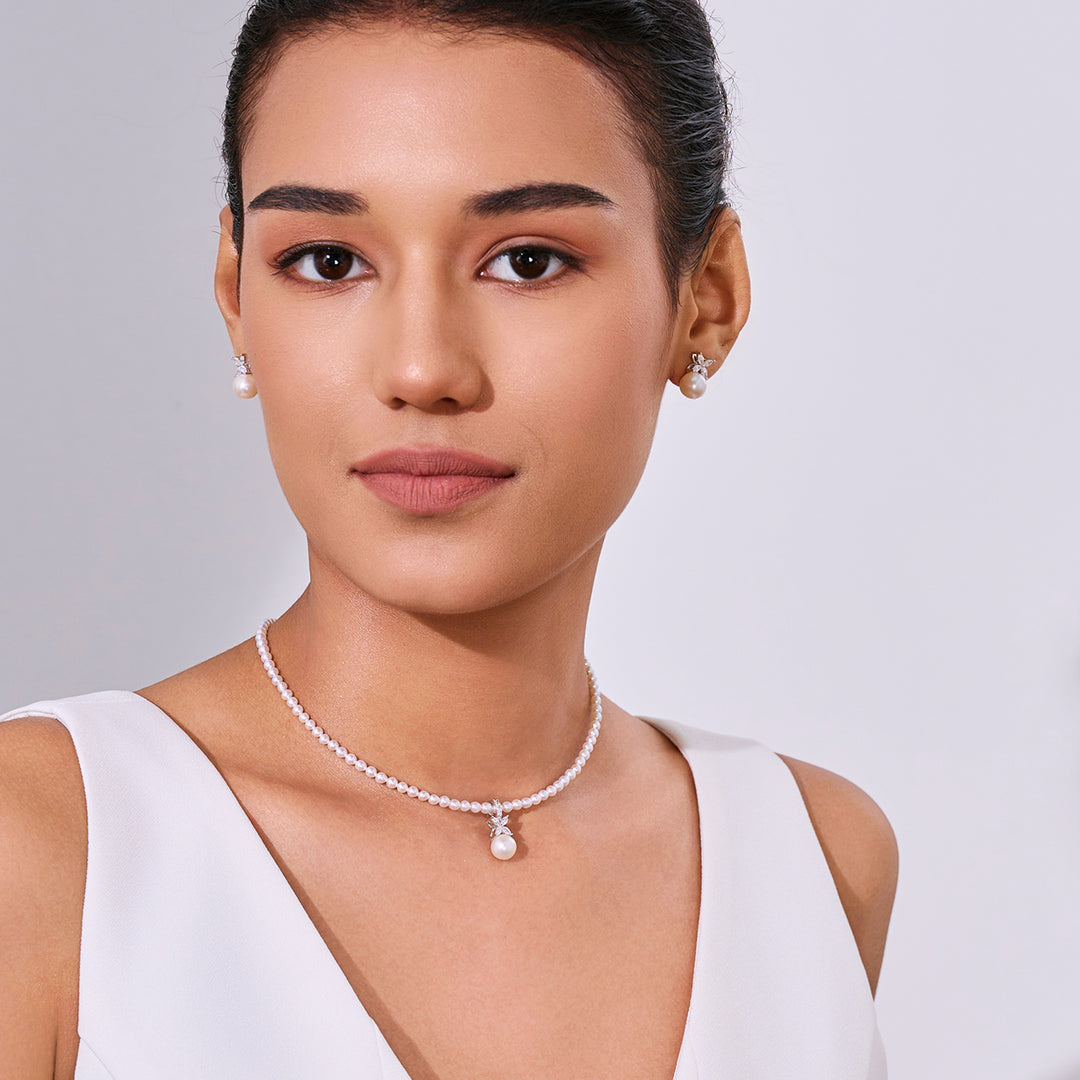 Top Glanz Süßwasserperlen Halskette WN00821 | EVERLEAF