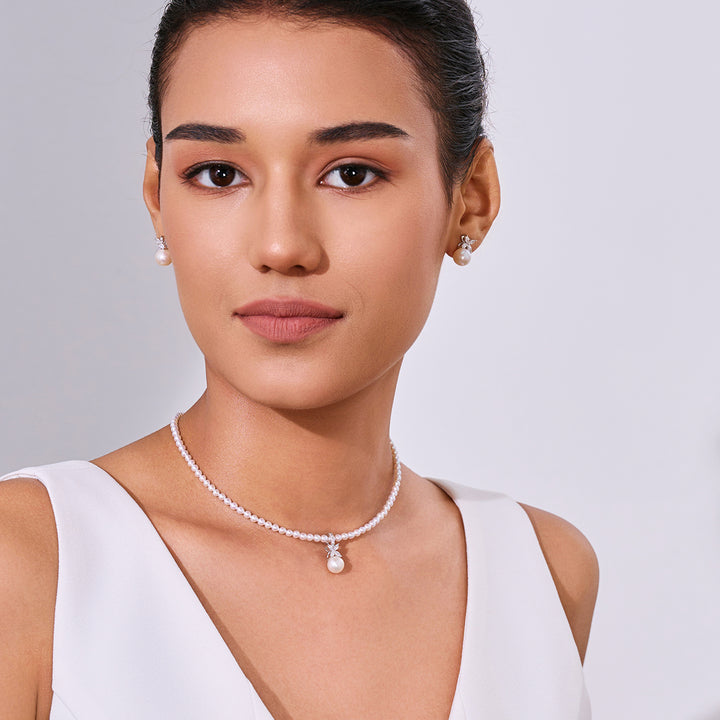 Top Glanz Süßwasserperlen Halskette WN00821 | EVERLEAF