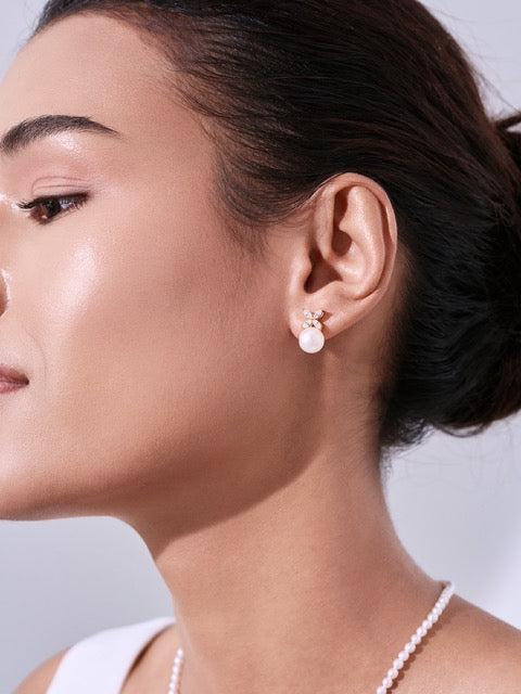 Orecchini di perle d'acqua dolce di grado superiore WE00620 | EVERLEAF