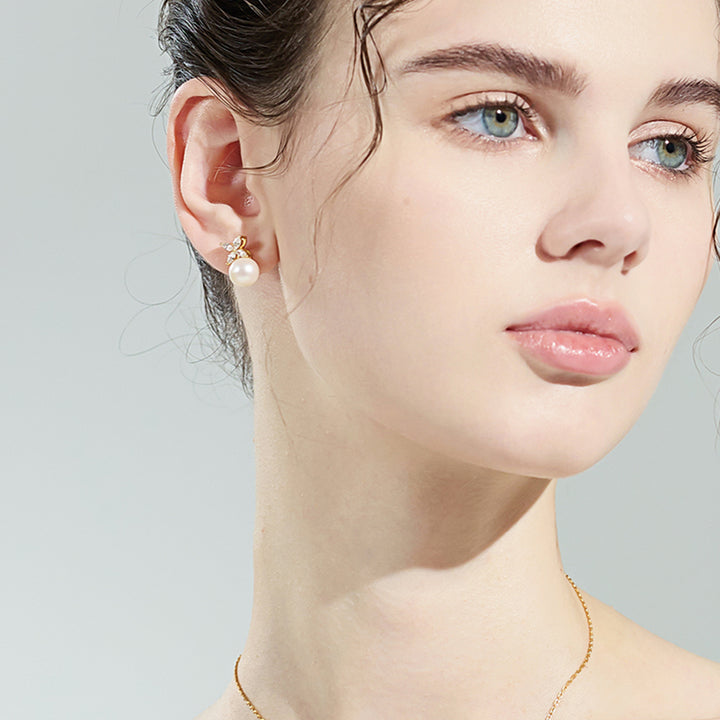Boucles d'oreilles en perles d'eau douce de qualité supérieure, WE00620 | FEUILLES CONTINUES