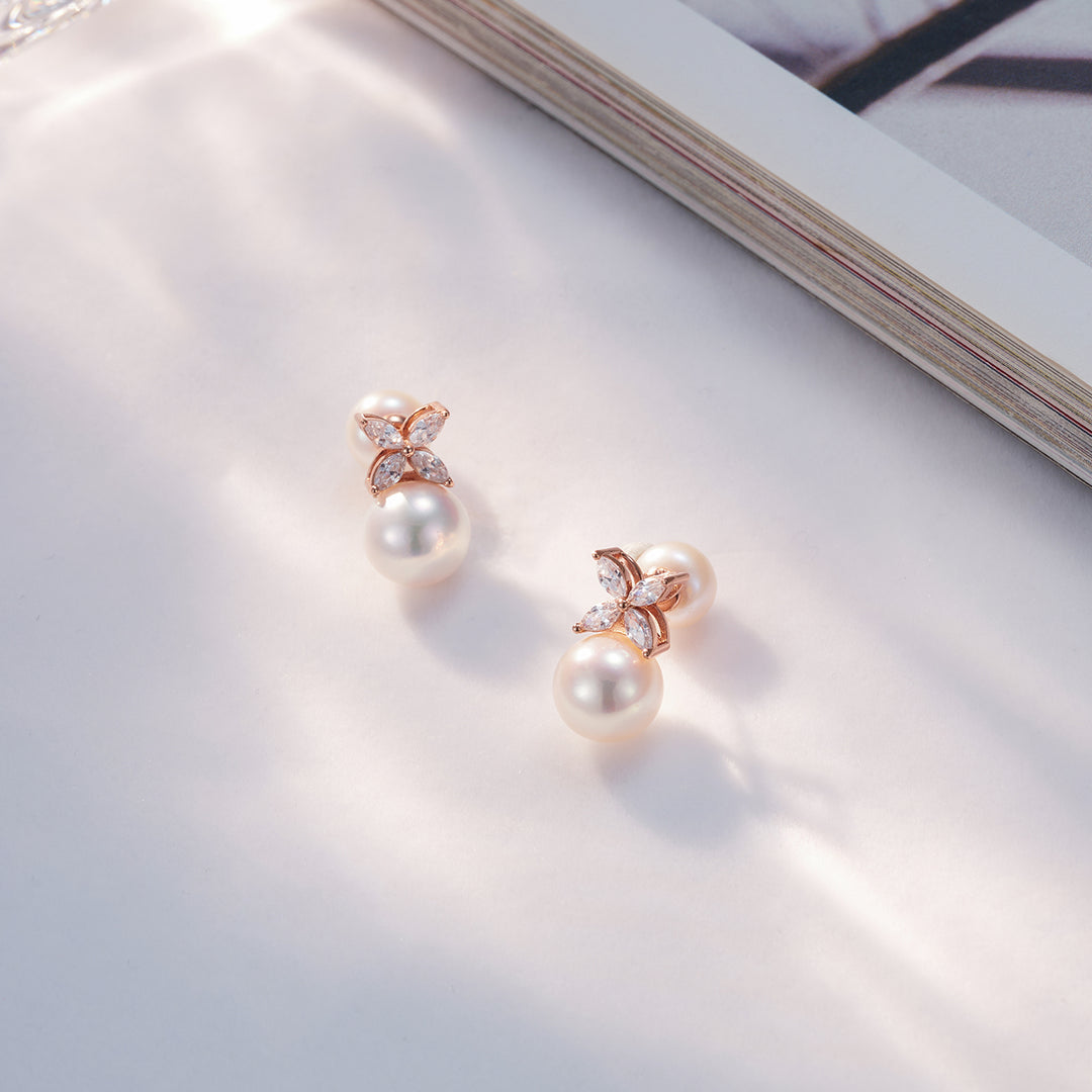 Top Grade Freshwater Pearl Necklace & Earrings Set WS00116 | EVERLEAF - PEARLY LUSTRE