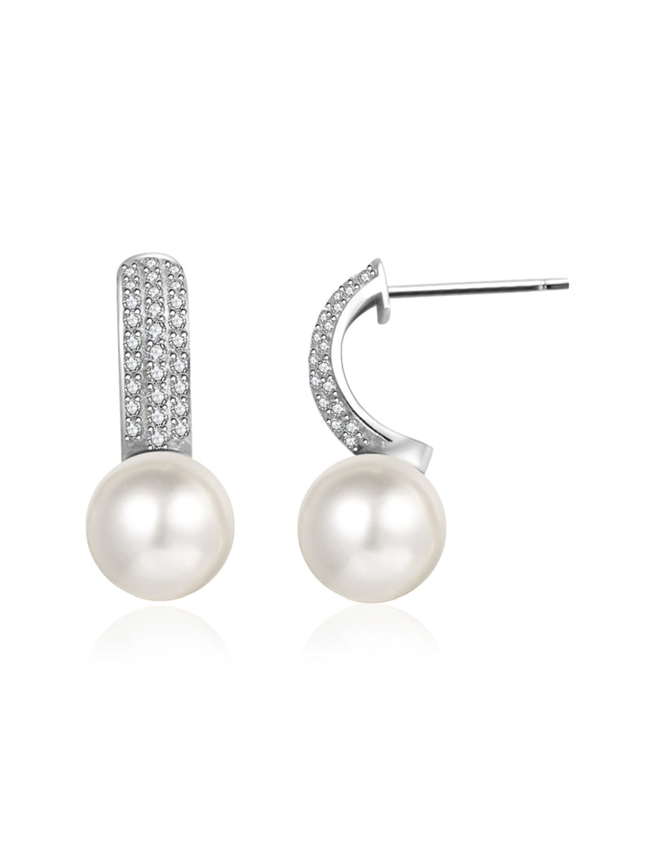 Boucles d'oreilles élégantes en perles d'eau douce WE00622