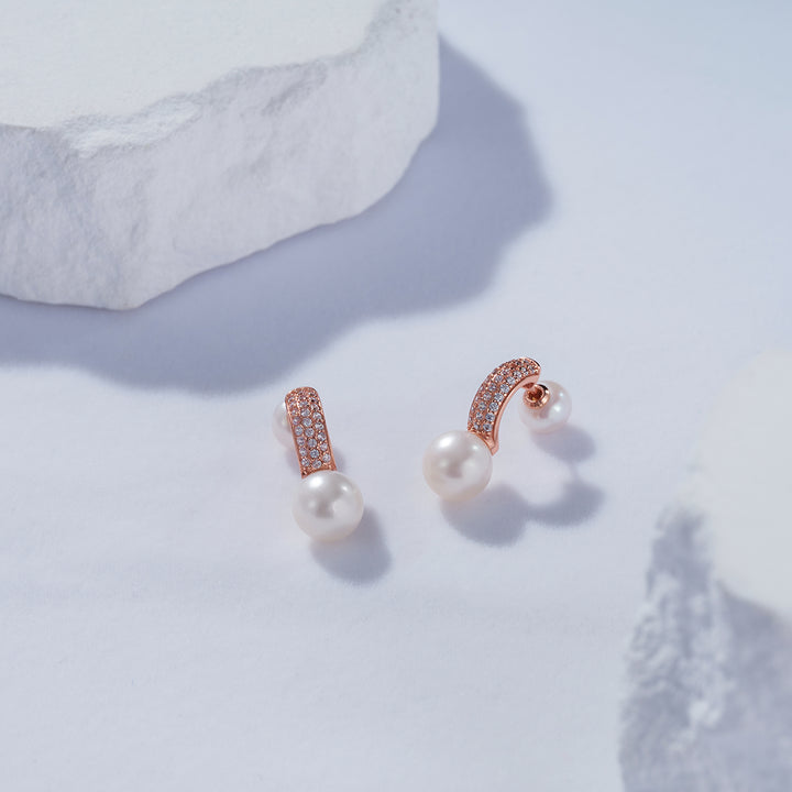 Elegant Freshwater Pearl Earrings WE00623 - PEARLY LUSTRE