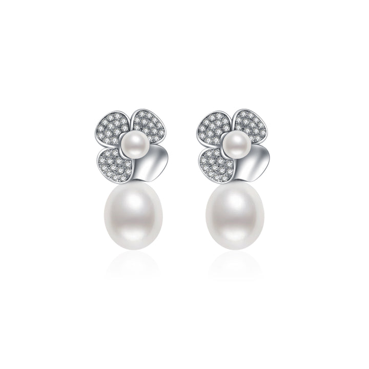 Top Grading Freshwater Pearl Earrings WE00643 | Garden City - PEARLY LUSTRE