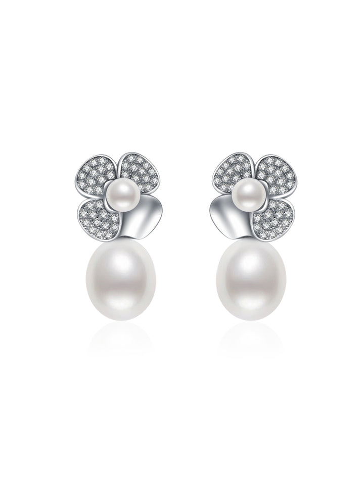 Boucles d'oreilles en perles d'eau douce de qualité supérieure, WE00643 | JARDINS