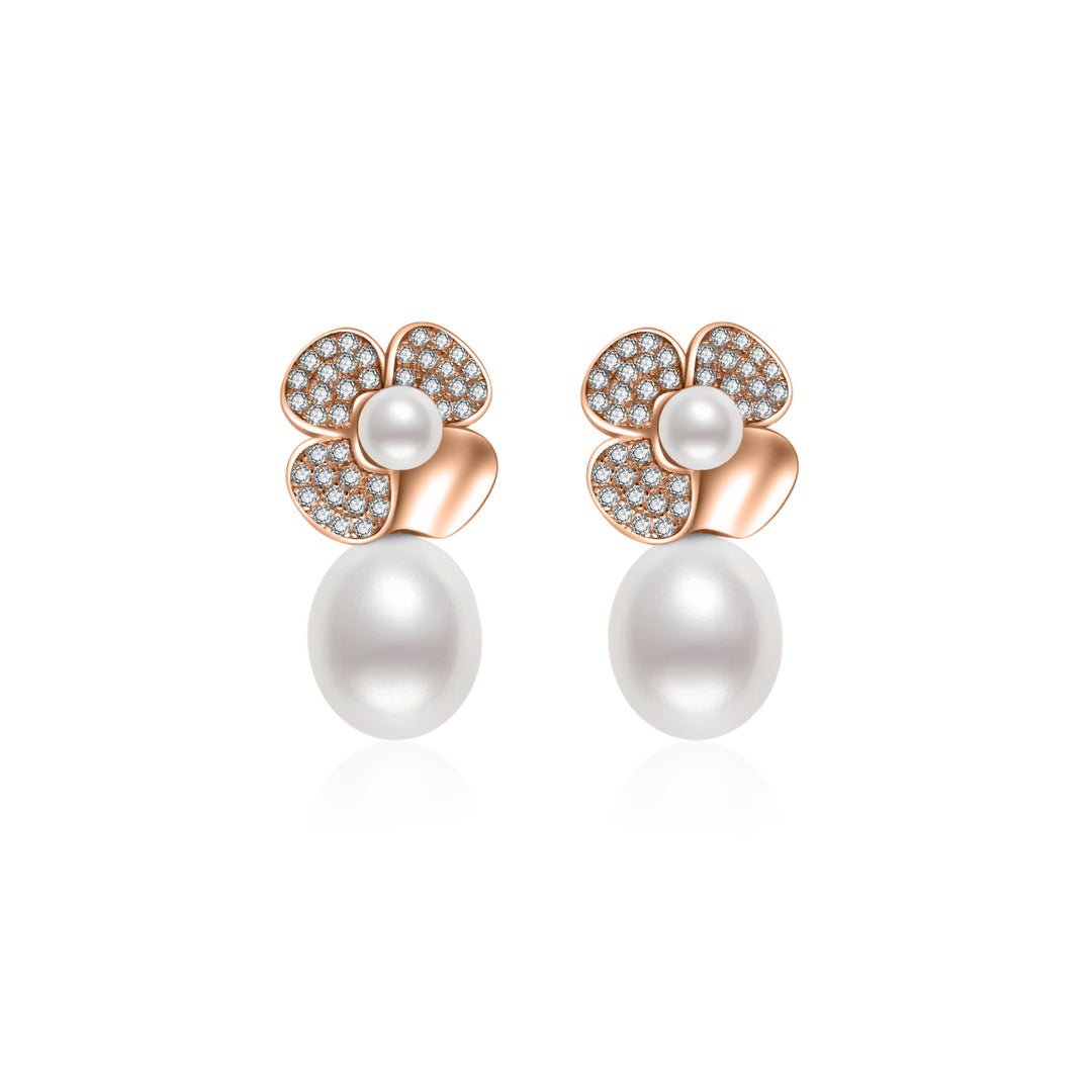 Top Grading Freshwater Pearl Earrings WE00645 | Garden City - PEARLY LUSTRE