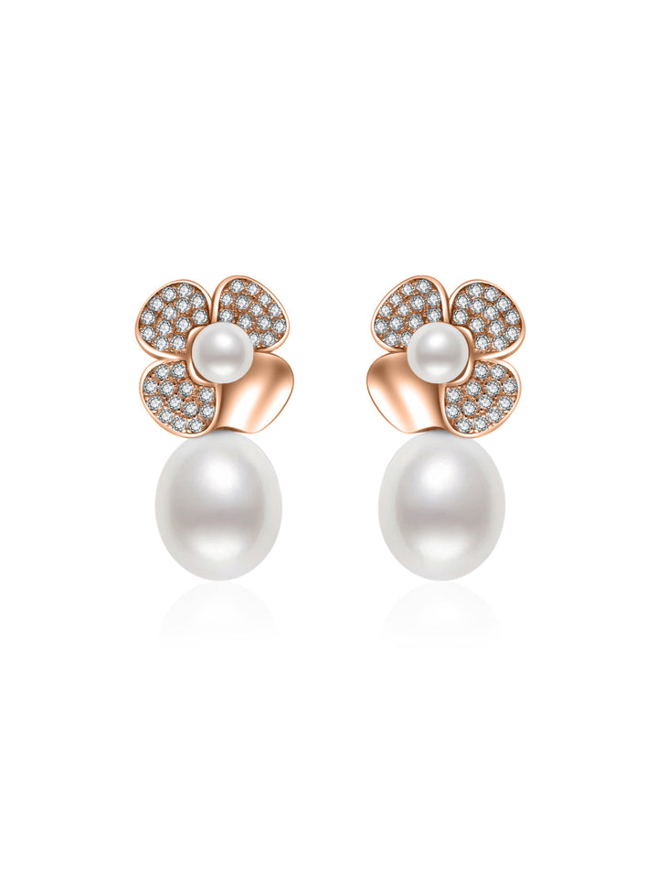 Orecchini di perle d'acqua dolce di grado superiore WE00645 | GIARDINI