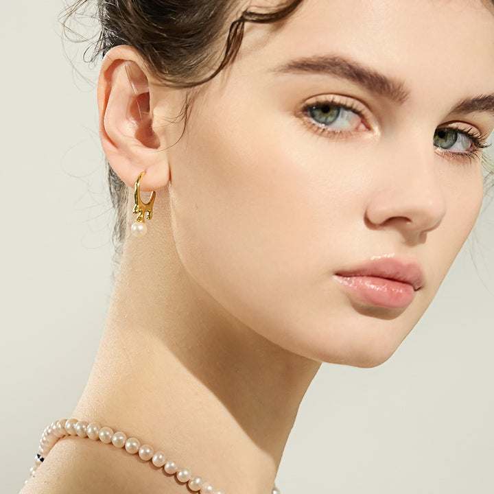 Top Grade Freshwater Pearl Earrings WE00650 | FLUID - PEARLY LUSTRE