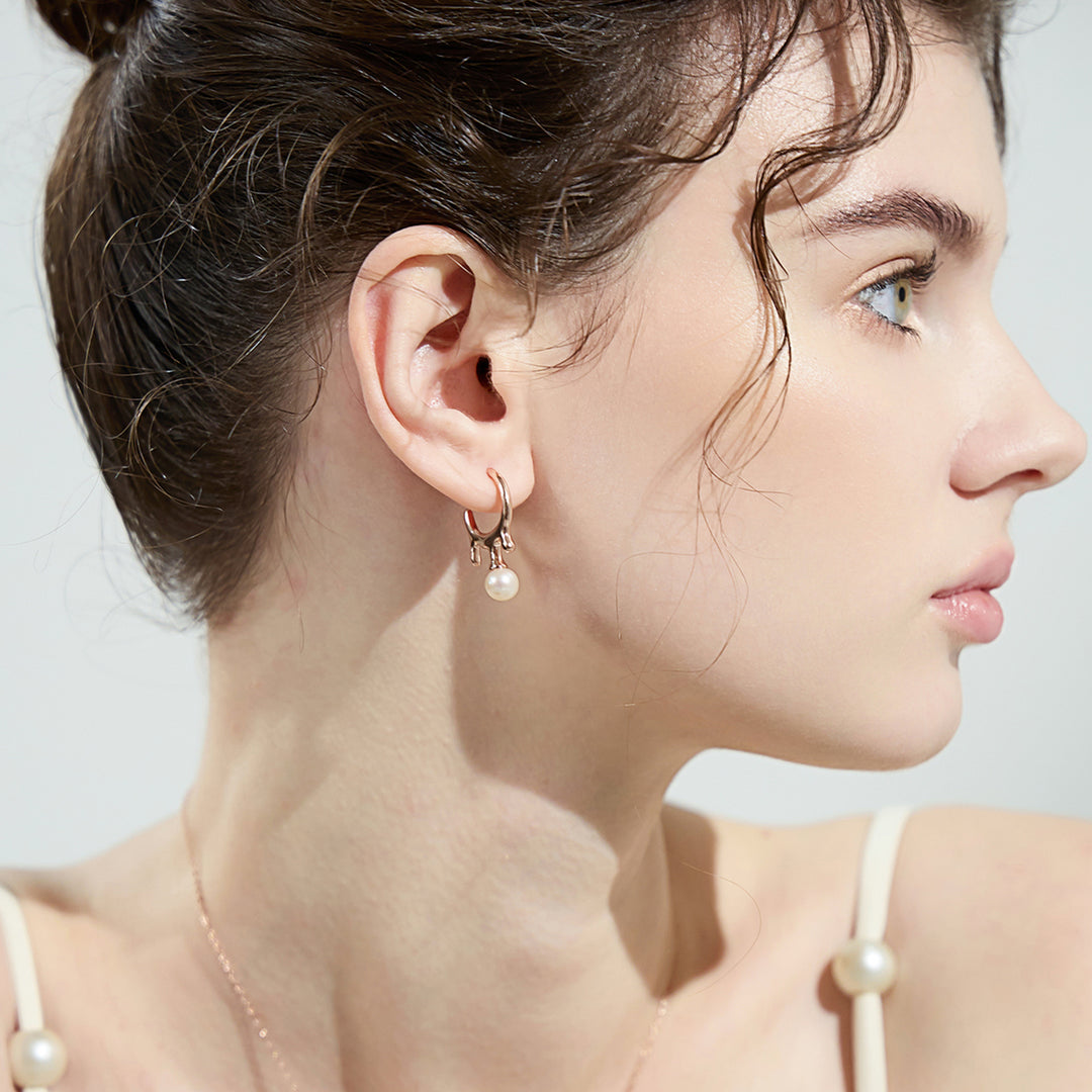 Boucles d'oreilles en perles d'eau douce de qualité supérieure, WE00651 | FLUIDE