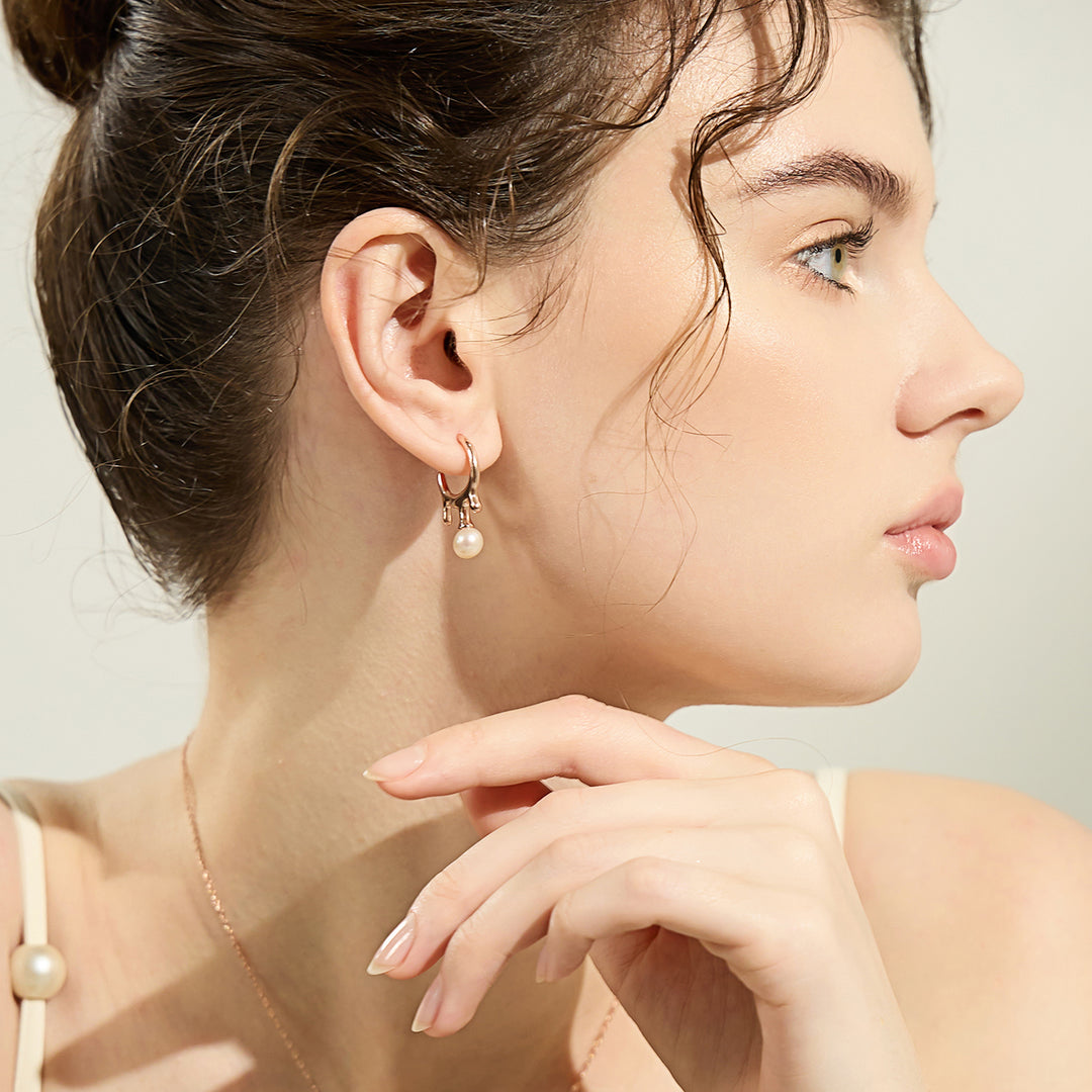 Top Grade Freshwater Pearl Earrings WE00651 | FLUID - PEARLY LUSTRE