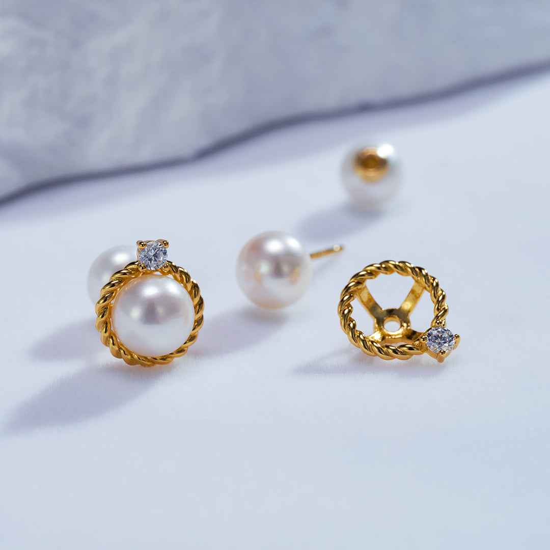 Asian Civilisations Museum Freshwater Pearl Earrings WE00660 - PEARLY LUSTRE