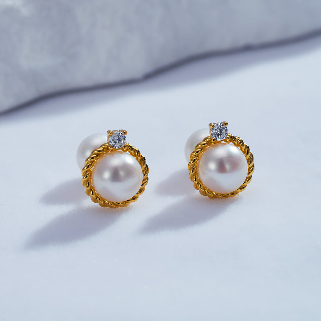 Asian Civilisations Museum Freshwater Pearl Earrings WE00660 - PEARLY LUSTRE