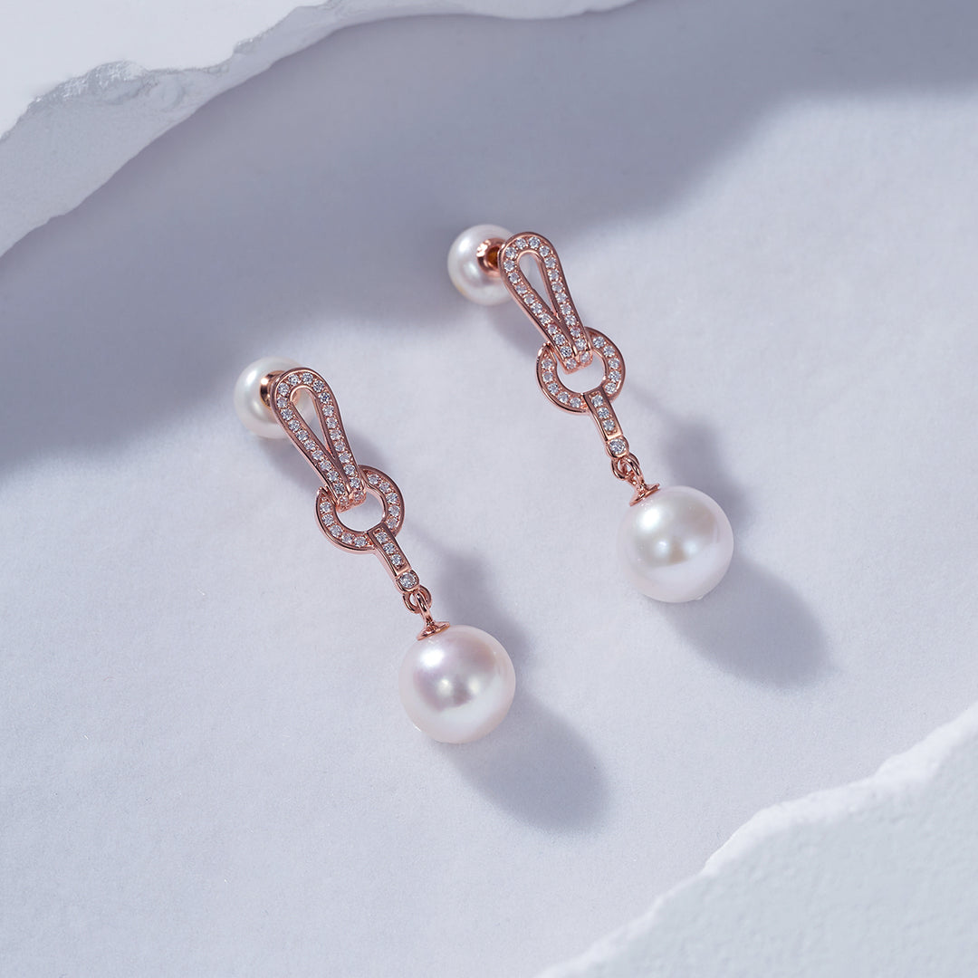 Elegant Freshwater Pearl Earrings WE00669 - PEARLY LUSTRE