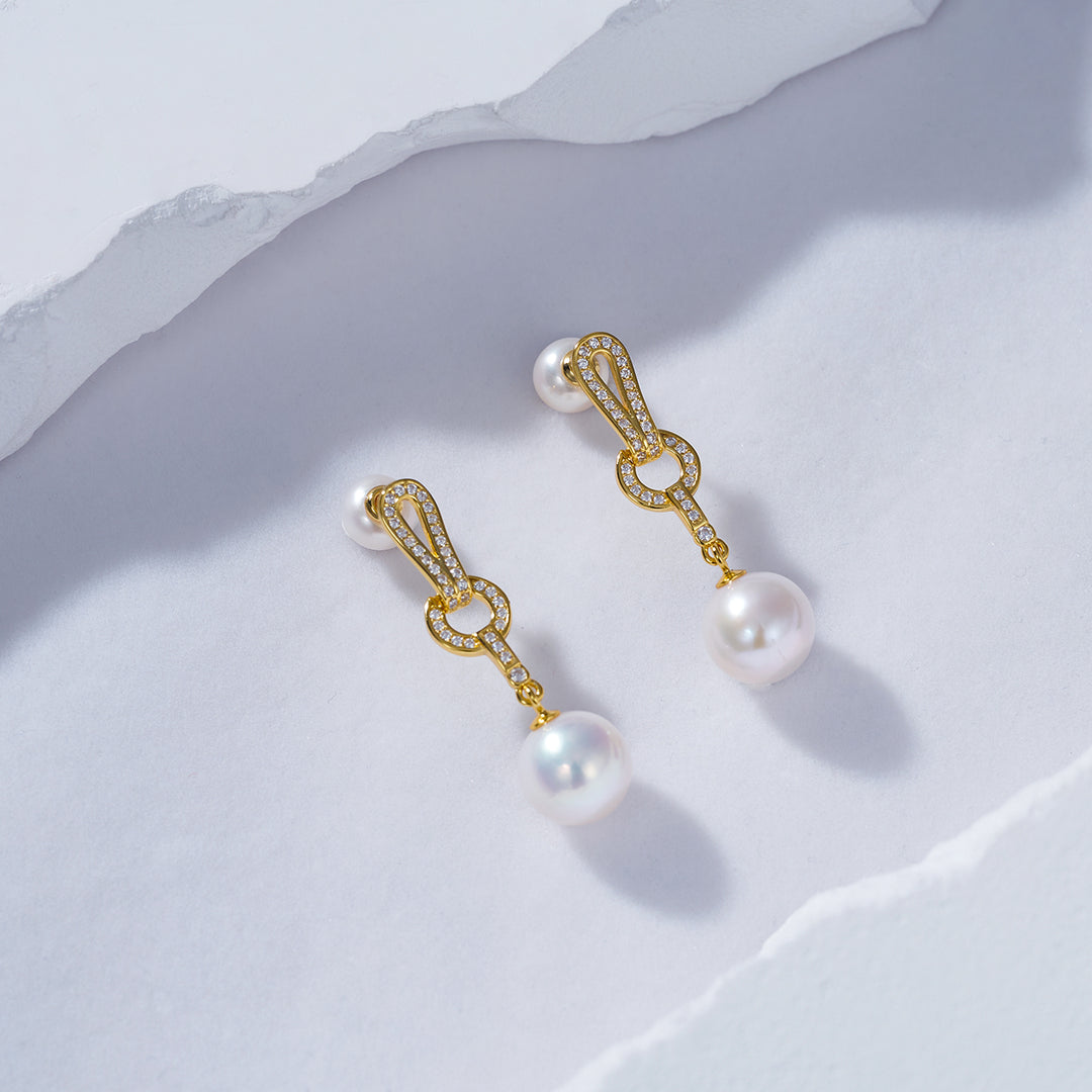 Elegant Freshwater Pearl Earrings WE00670 - PEARLY LUSTRE