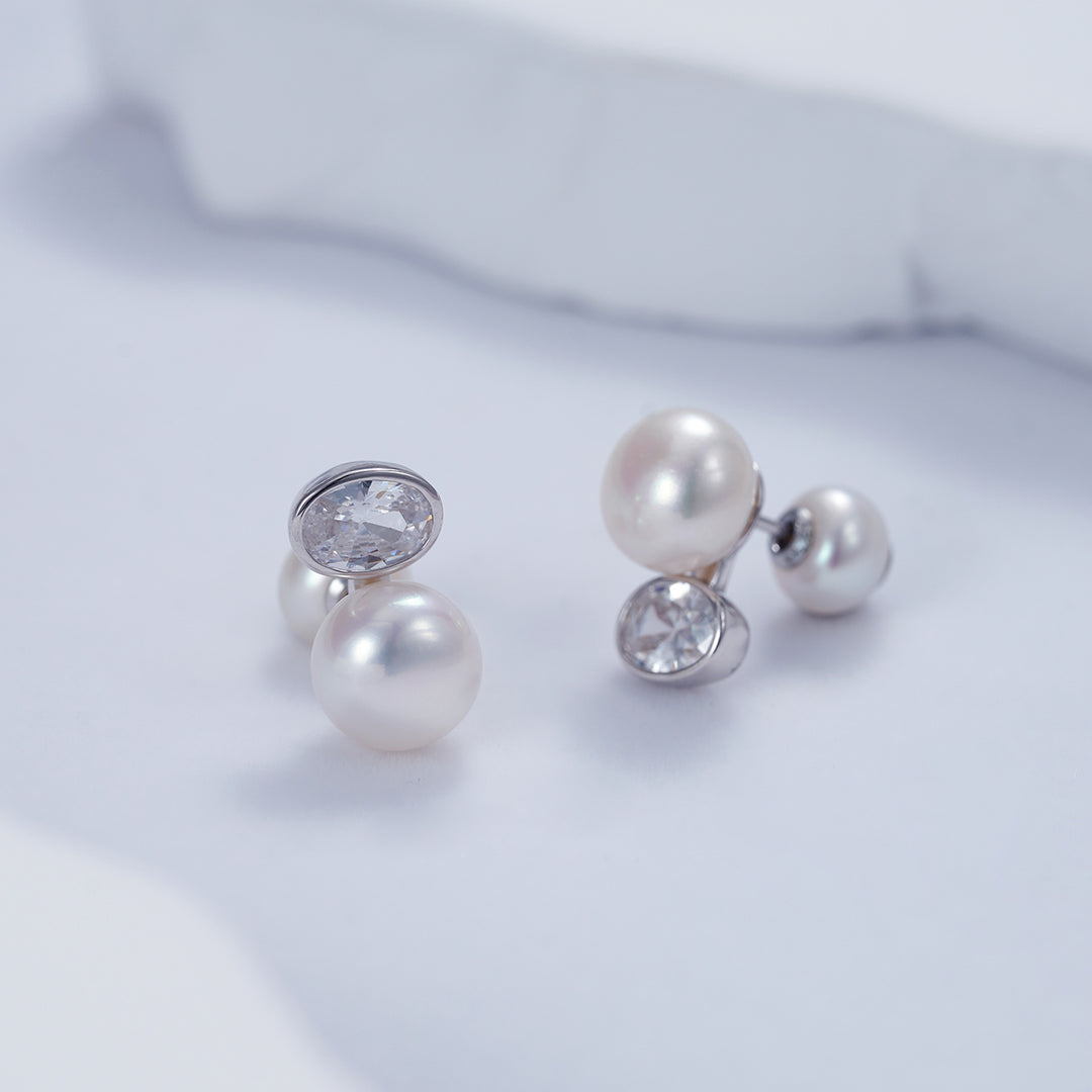 Elegant Freshwater Pearl Earrings WE00683 - PEARLY LUSTRE