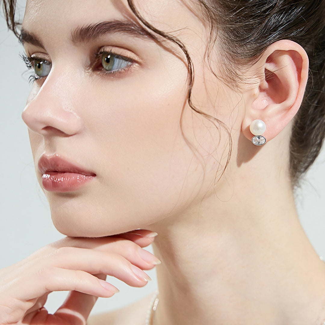 Eleganti orecchini di perle d'acqua dolce WE00683