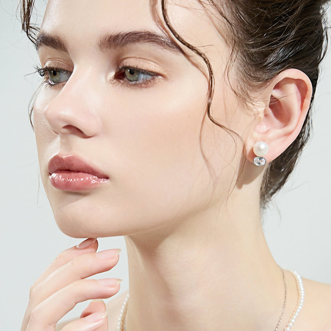 Eleganti orecchini di perle d'acqua dolce WE00683