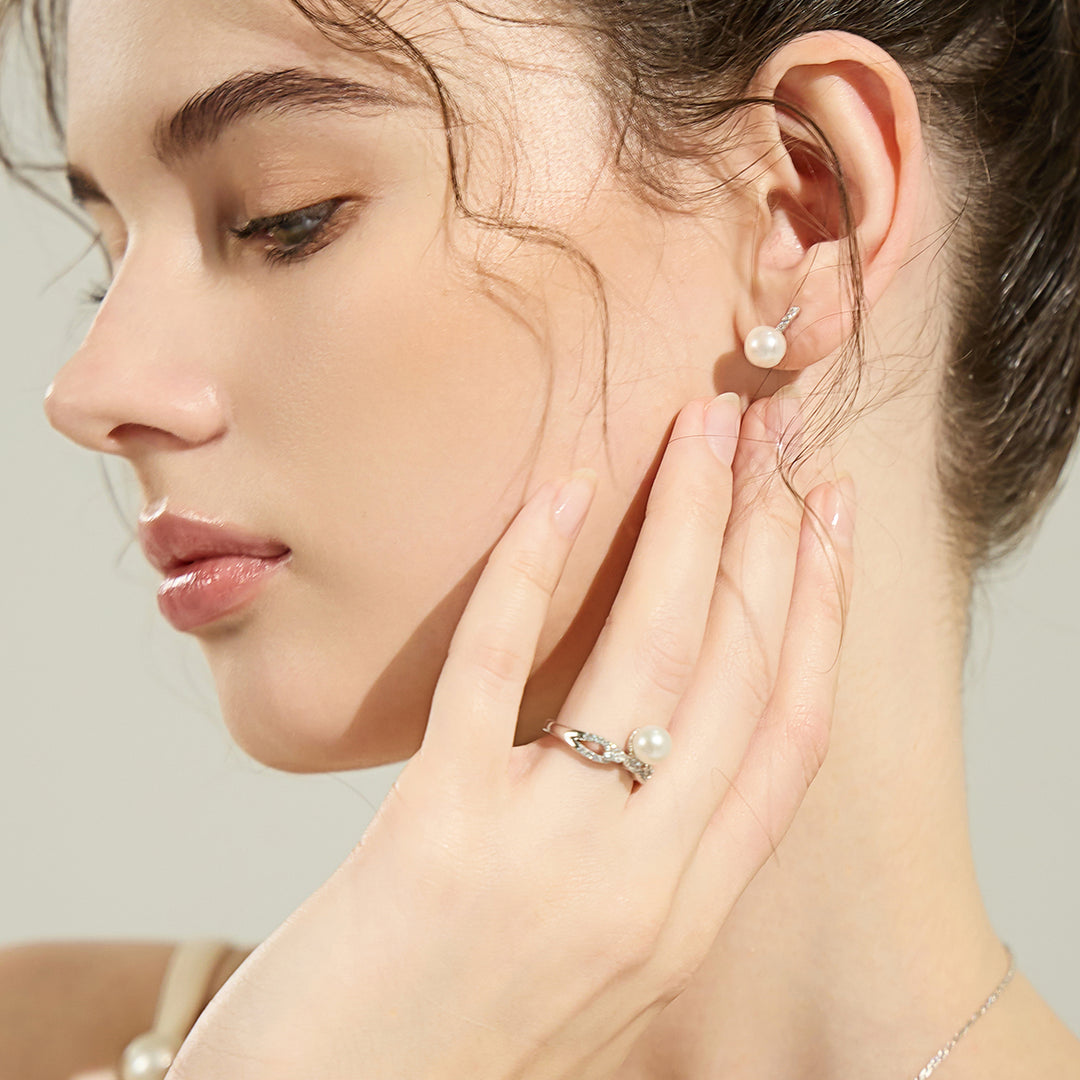 Elegant Freshwater Pearl Earrings WE00685 - PEARLY LUSTRE