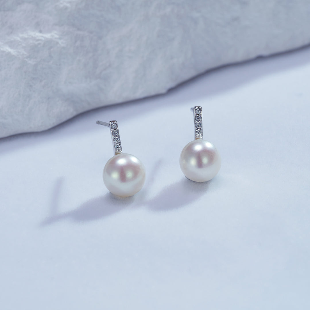 Elegant Freshwater Pearl Earrings WE00685 - PEARLY LUSTRE