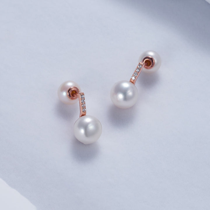 Elegant Freshwater Pearl Earrings WE00686 - PEARLY LUSTRE
