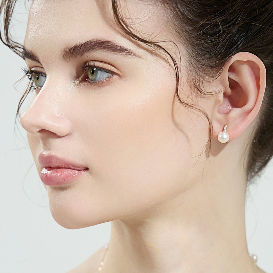 Eleganti orecchini di perle d'acqua dolce WE00687