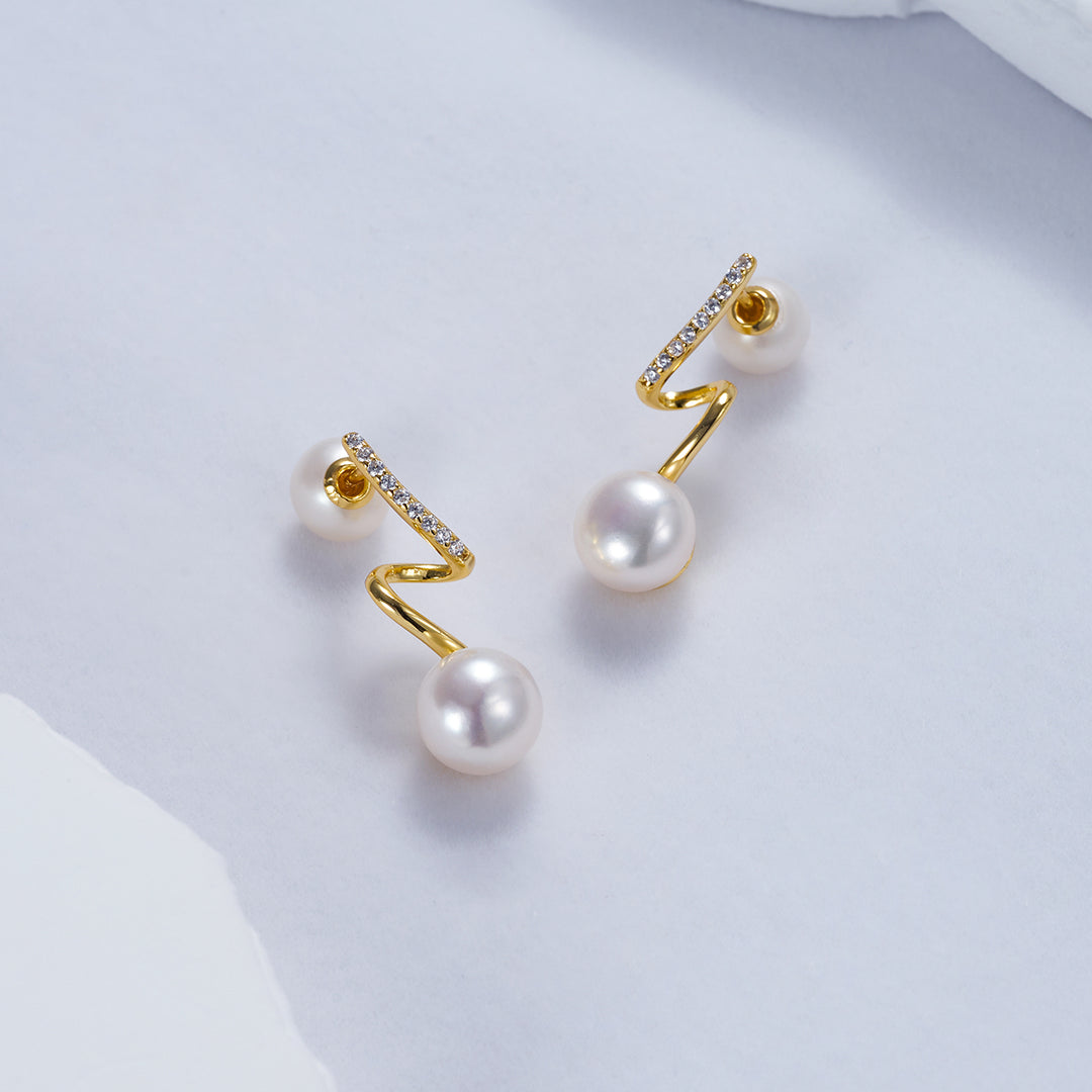 Top Grade Freshwater Pearl Earrings WE00690 | S Collection - PEARLY LUSTRE