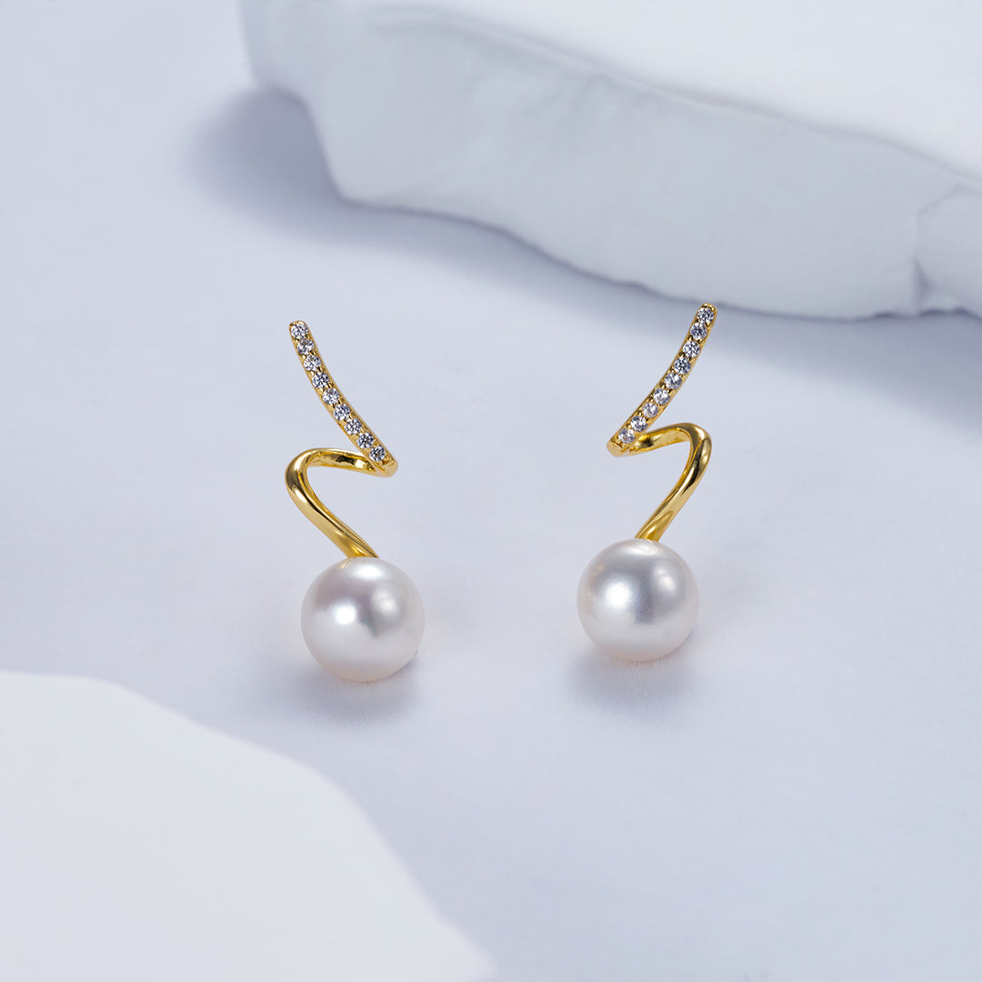 Top Grade Freshwater Pearl Earrings WE00690 | S Collection - PEARLY LUSTRE