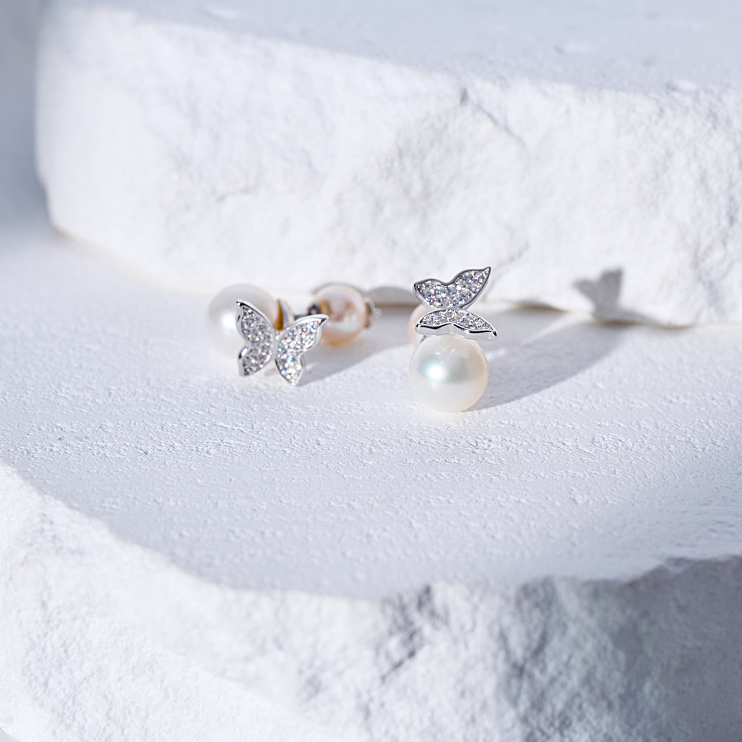 최고급 담수 진주 귀걸이 WE00691 | BUTTERFLY