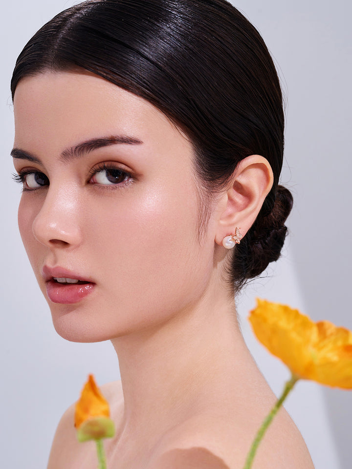 Orecchini con Perle d'Acqua Dolce di Prima Qualità WE00692 | BUTTERFLY