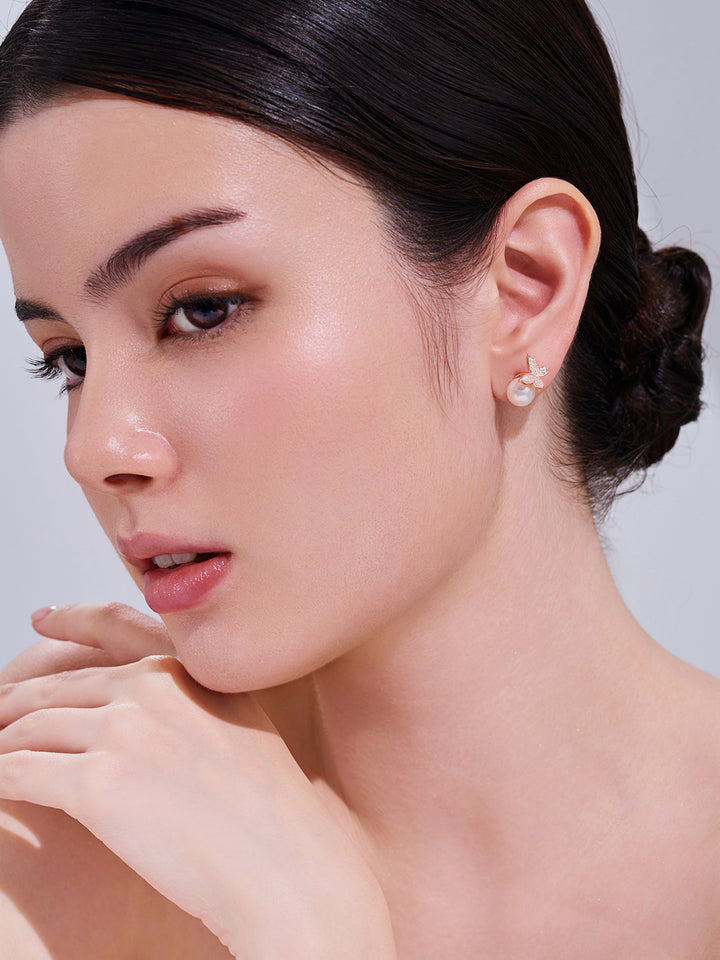 Orecchini con Perle d'Acqua Dolce di Prima Qualità WE00692 | BUTTERFLY