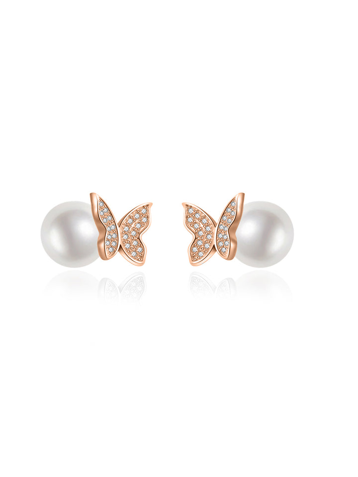 Anting Mutiara Air Tawar Gred Atas WE00692 | BUTTERFLY