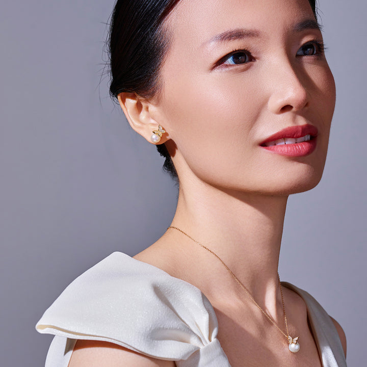 최고급 담수 진주 귀걸이 WE00693 | BUTTERFLY