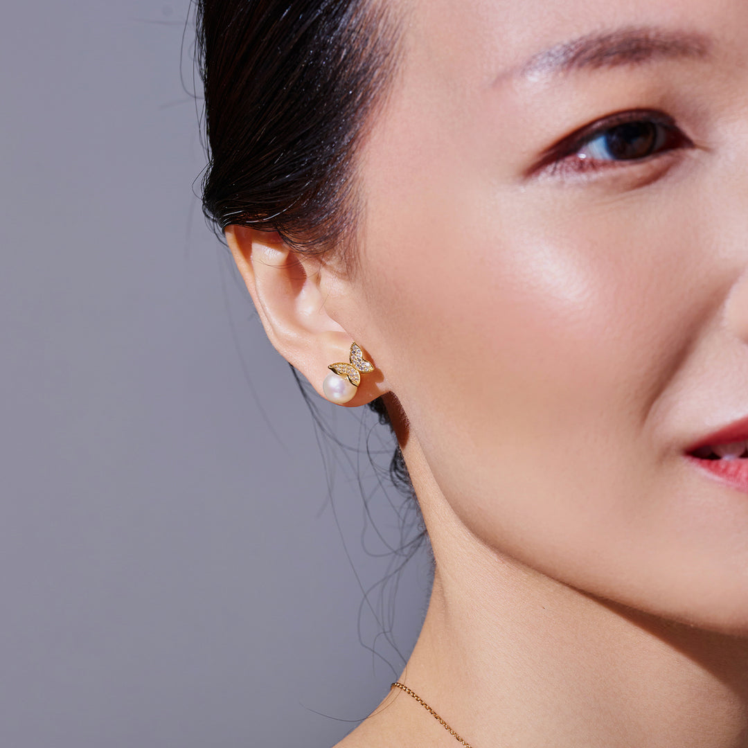 최고급 담수 진주 귀걸이 WE00693 | BUTTERFLY