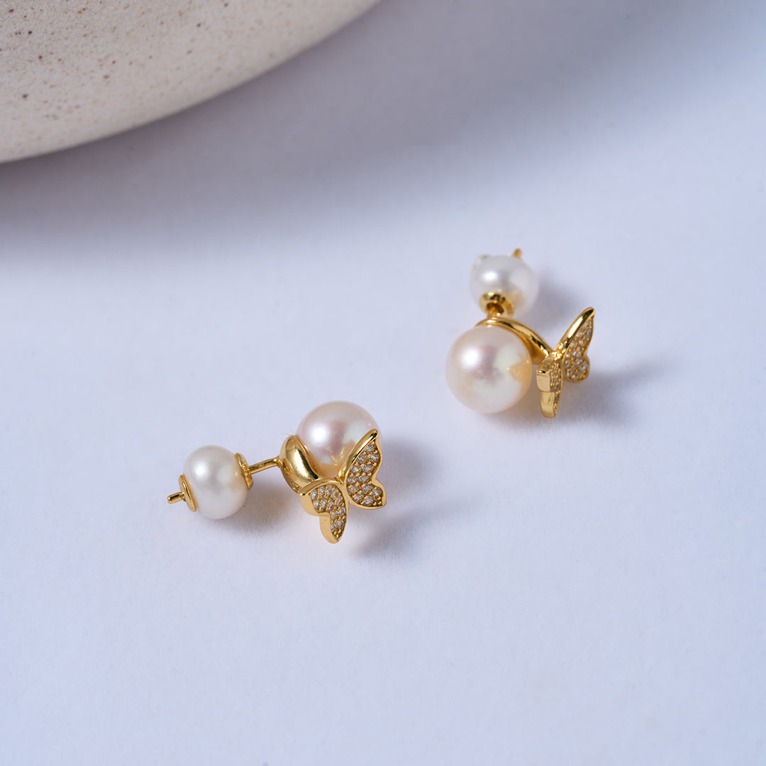 Boucles d'oreilles en perles d'eau douce de qualité supérieure, WE00693 | JARDINS