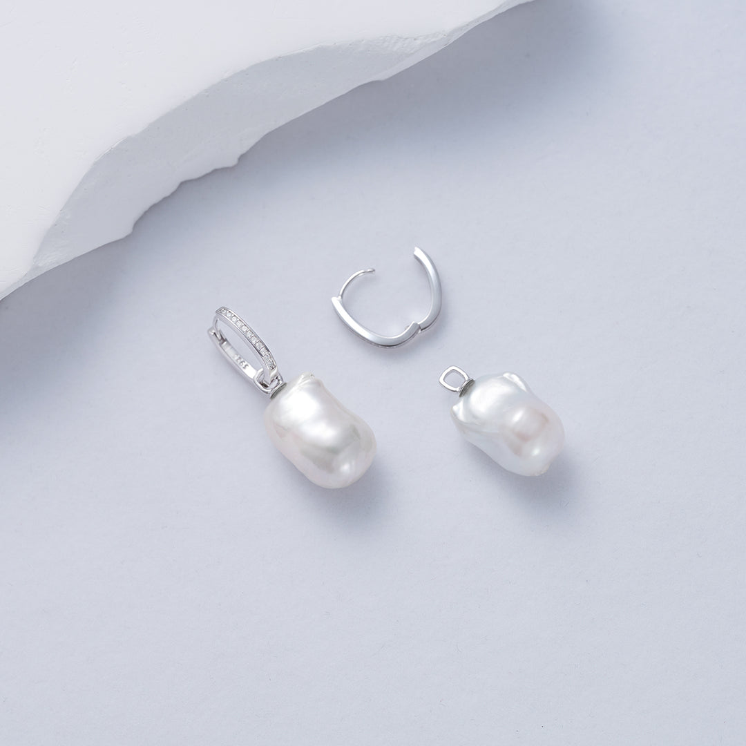 New Yorker Freshwater Baroque Pearl Earrings WE00709 - PEARLY LUSTRE