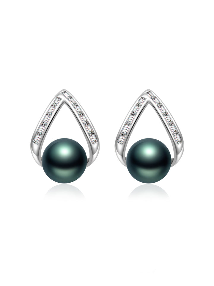 Boucles d'oreilles élégantes en perles de Tahiti WE00722