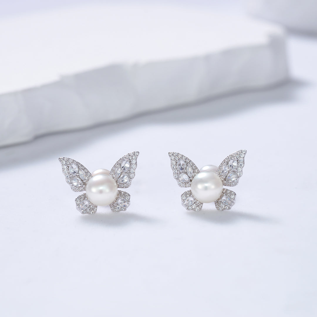Elegant Freshwater Pearl Earrings WE00723| GARDENS - PEARLY LUSTRE
